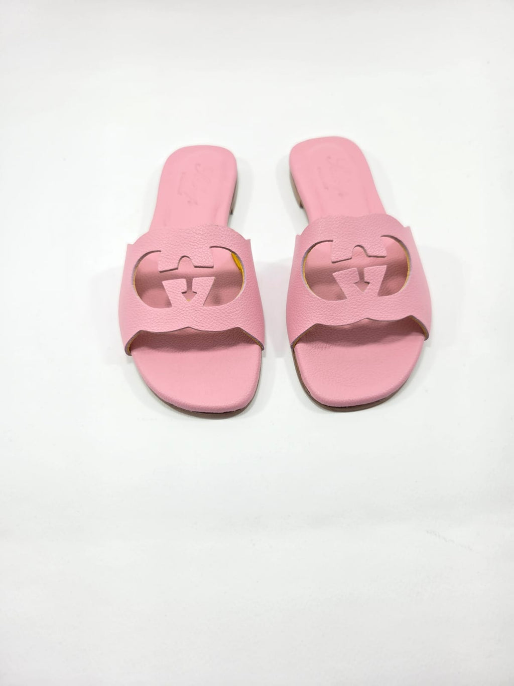 Sandali Bassi Donna Interamente in Vera Pelle Rosa Princess con Suola in Cuoio Naturale.