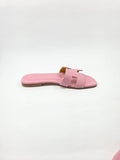 Sandali Bassi Donna Interamente in Vera Pelle Rosa Princess con Suola in Cuoio Naturale.